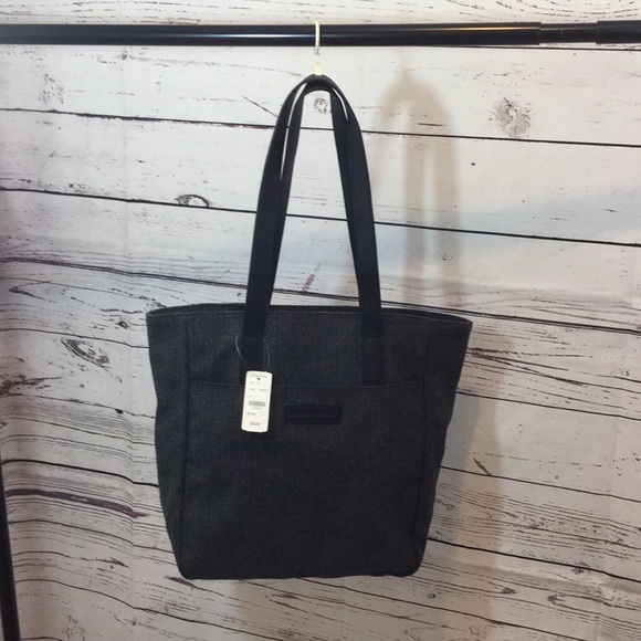 Brooks Brothers Wool And Leather Tote Bag - Picture 2 of 5